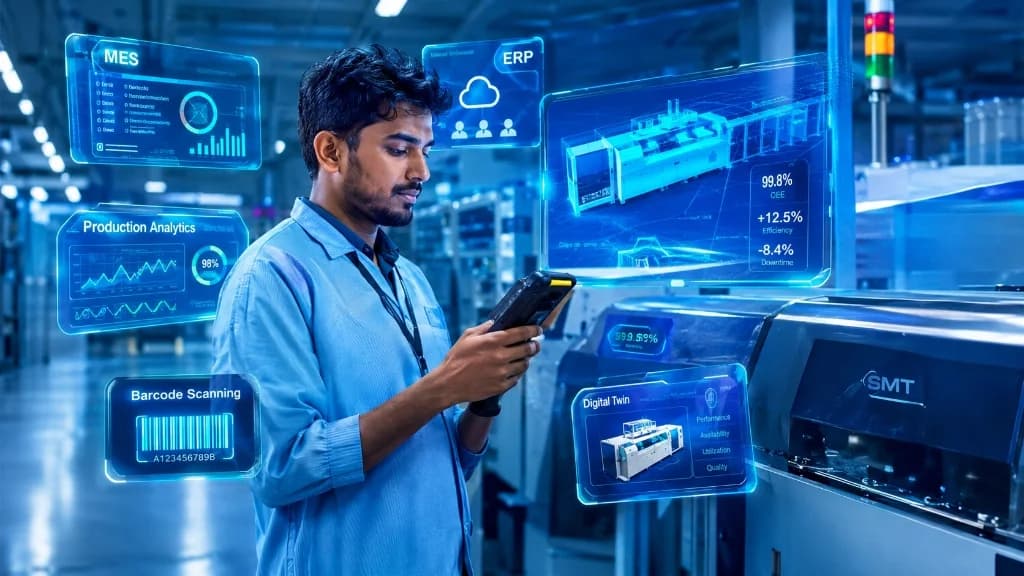 Shop Floor Mobility Accelerator running on a Zebra handheld device with MES, ERP, and Digital Twin connectivity